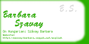 barbara szavay business card