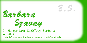 barbara szavay business card